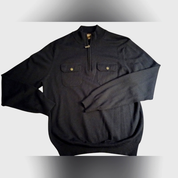 Men's Michael Kors Sweater. Dark Blue pullover Sweater. Quarter zip.  Size Large - Picture 2 of 9